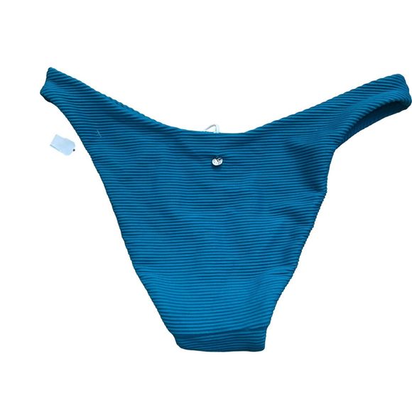 Seafolly Australia Women’s US Sz 8 AU 12 High Cut Swim Bikini Bottom Teal NWOT - Picture 2 of 6